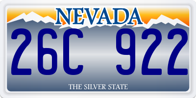NV license plate 26C922