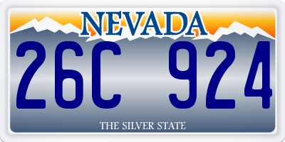 NV license plate 26C924
