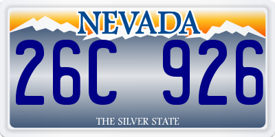 NV license plate 26C926