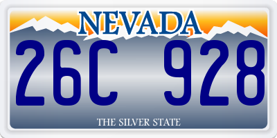 NV license plate 26C928