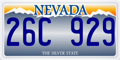 NV license plate 26C929