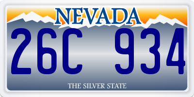 NV license plate 26C934