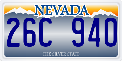 NV license plate 26C940