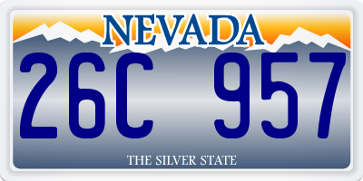 NV license plate 26C957