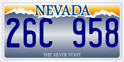 NV license plate 26C958