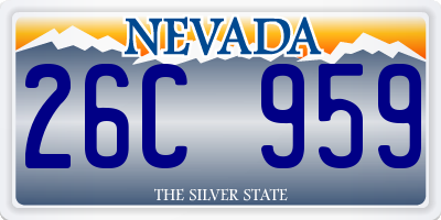 NV license plate 26C959