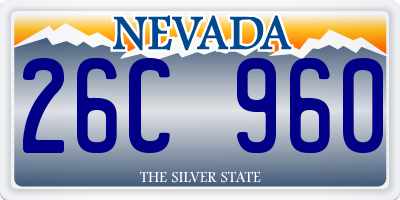 NV license plate 26C960