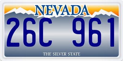 NV license plate 26C961