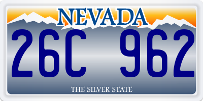 NV license plate 26C962