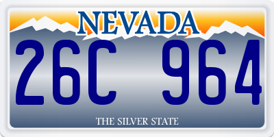 NV license plate 26C964