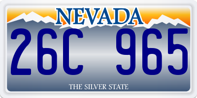 NV license plate 26C965