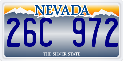 NV license plate 26C972
