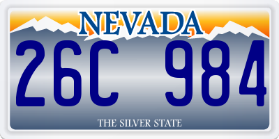 NV license plate 26C984