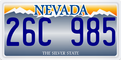 NV license plate 26C985