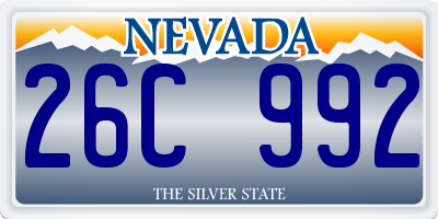 NV license plate 26C992