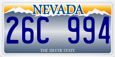 NV license plate 26C994