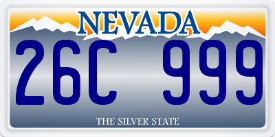 NV license plate 26C999