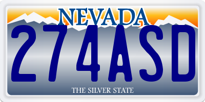 NV license plate 274ASD