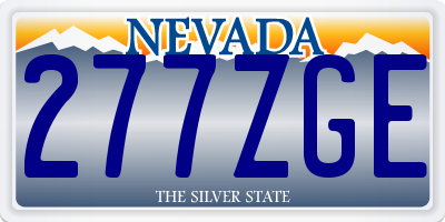 NV license plate 277ZGE