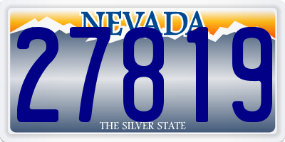 NV license plate 27819