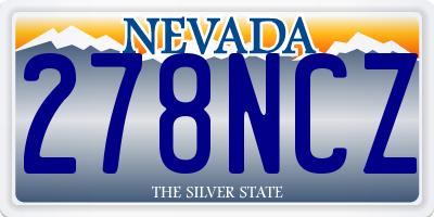 NV license plate 278NCZ