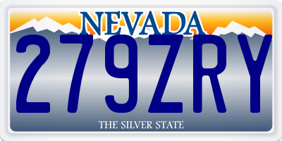 NV license plate 279ZRY