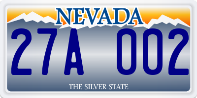 NV license plate 27A002