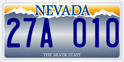 NV license plate 27A010