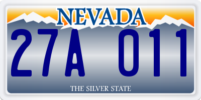 NV license plate 27A011