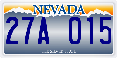 NV license plate 27A015