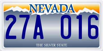 NV license plate 27A016