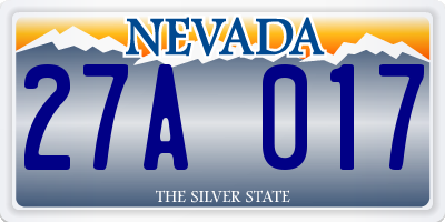 NV license plate 27A017