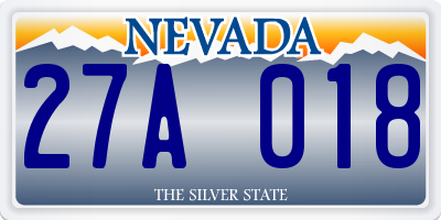 NV license plate 27A018