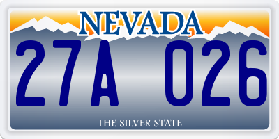 NV license plate 27A026