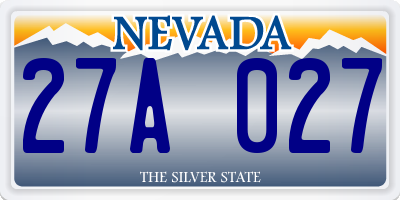 NV license plate 27A027