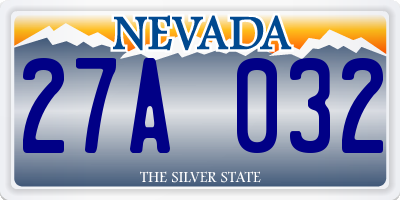 NV license plate 27A032