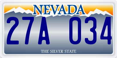 NV license plate 27A034