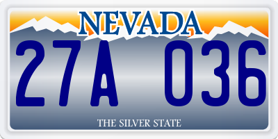 NV license plate 27A036