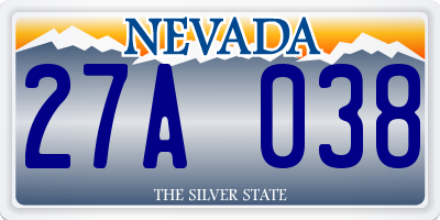 NV license plate 27A038