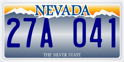NV license plate 27A041