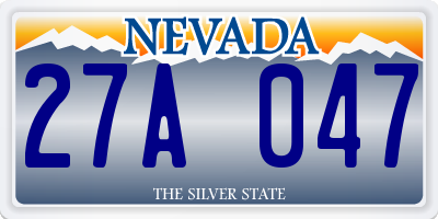NV license plate 27A047