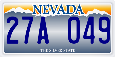 NV license plate 27A049