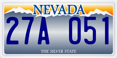 NV license plate 27A051