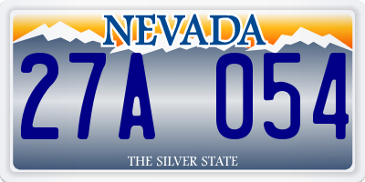 NV license plate 27A054