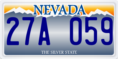 NV license plate 27A059