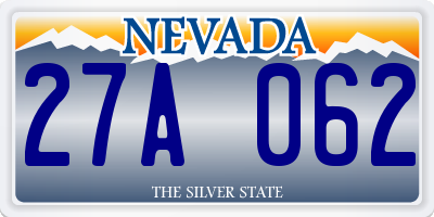 NV license plate 27A062