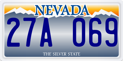NV license plate 27A069