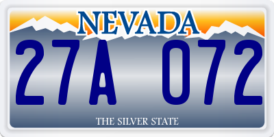 NV license plate 27A072
