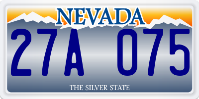 NV license plate 27A075