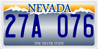 NV license plate 27A076